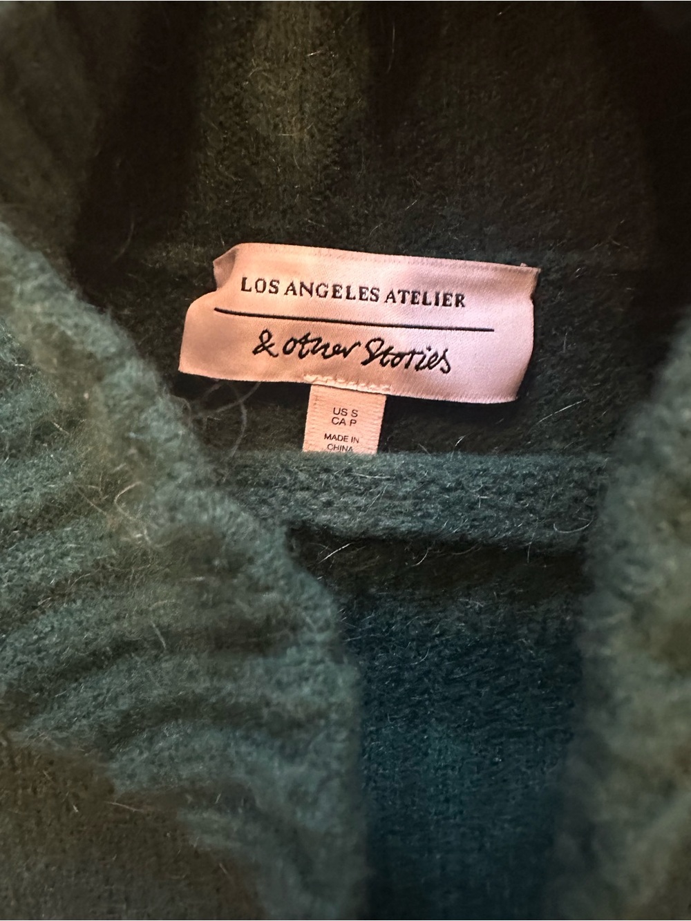 & other stories oversized wool blend sweater, pine green, s - Picture 4 of 9